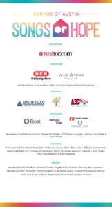 Songs of Hope sponsors including HEB and Frost